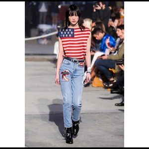 Gigi X Tommy Spring 2017 Patch Jeans